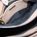 Miu Miu Hand Bag Leather 2way Beige Gold Auth BA16044A-25