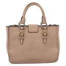Miu Miu Hand Bag Leather 2way Beige Gold Auth BA16044A-2