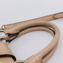 Miu Miu Hand Bag Leather 2way Beige Gold Auth BA16044A-14