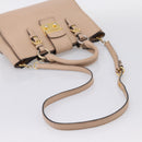 Miu Miu Hand Bag Leather 2way Beige Gold Auth BA16044A-8