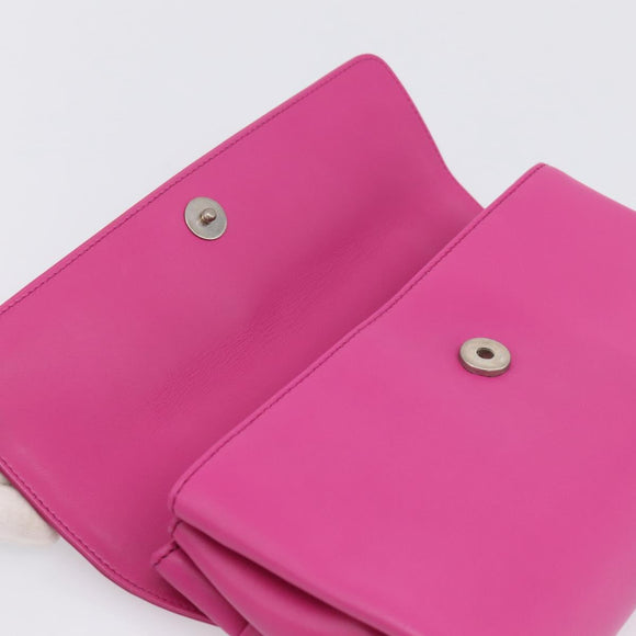 Tiffany & Co. Hand Bag Leather Pink Silver Auth BA16045V