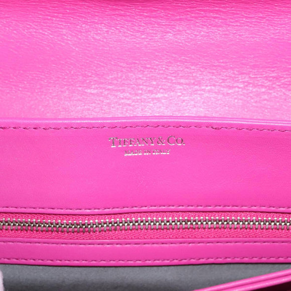 Tiffany & Co. Hand Bag Leather Pink Silver Auth BA16045V