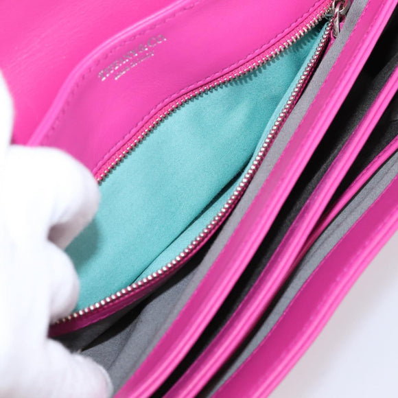 Tiffany & Co. Hand Bag Leather Pink Silver Auth BA16045V
