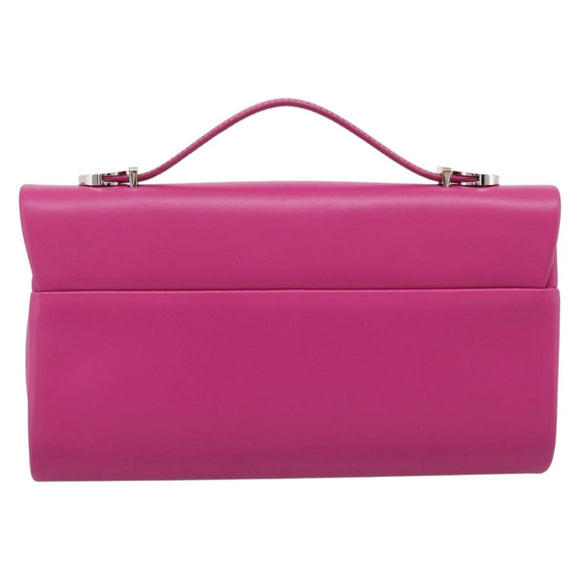 Tiffany & Co. Hand Bag Leather Pink Silver Auth BA16045V