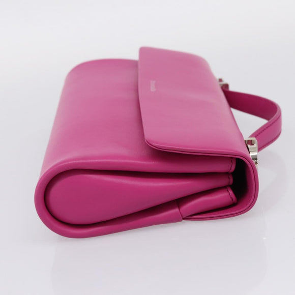 Tiffany & Co. Hand Bag Leather Pink Silver Auth BA16045V