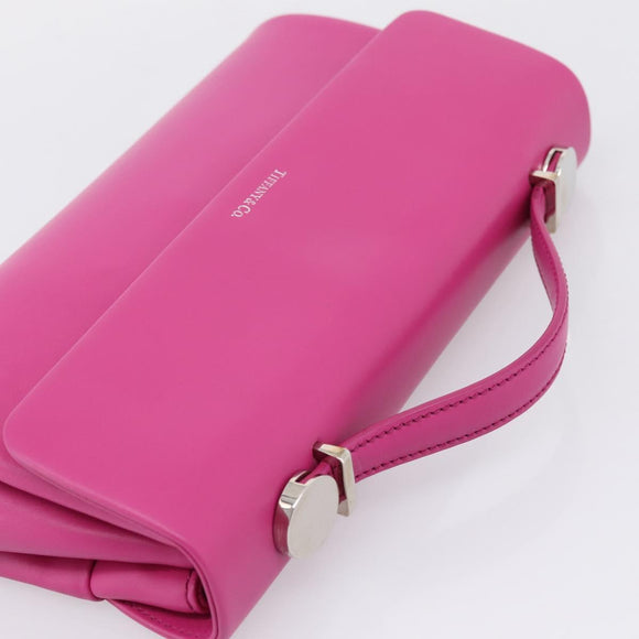 Tiffany & Co. Hand Bag Leather Pink Silver Auth BA16045V