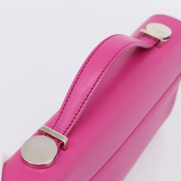 Tiffany & Co. Hand Bag Leather Pink Silver Auth BA16045V