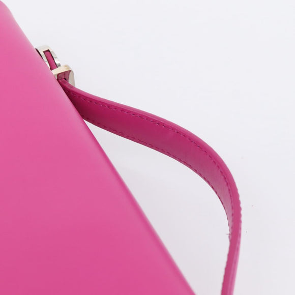 Tiffany & Co. Hand Bag Leather Pink Silver Auth BA16045V