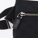 GUCCI GG Canvas Waist bag Black Silver 28566 Auth BA16046A-19
