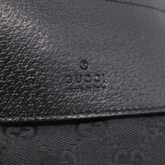 GUCCI GG Canvas Waist bag Black Silver 28566 Auth BA16046A