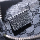 GUCCI GG Canvas Waist bag Black Silver 28566 Auth BA16046A-22