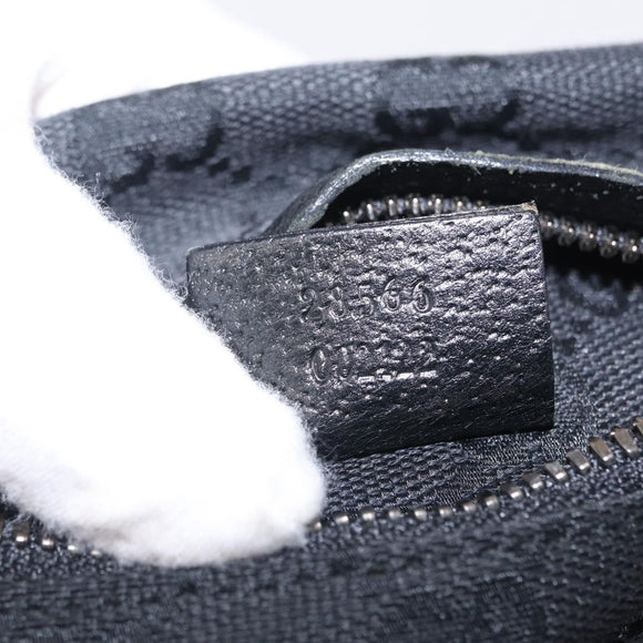 GUCCI GG Canvas Waist bag Black Silver 28566 Auth BA16046A