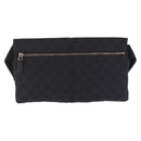 GUCCI GG Canvas Waist bag Black Silver 28566 Auth BA16046A-2