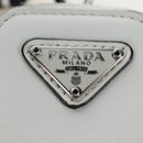 PRADA Shoulder Bag Leather White Silver Auth BA16048M-16
