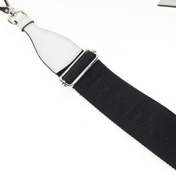 PRADA Shoulder Bag Leather White Silver Auth BA16048M