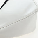 PRADA Shoulder Bag Leather White Silver Auth BA16048M-21