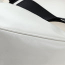 PRADA Shoulder Bag Leather White Silver Auth BA16048M-22