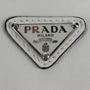 PRADA Shoulder Bag Leather White Silver Auth BA16048M-23