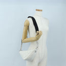 PRADA Shoulder Bag Leather White Silver Auth BA16048M-28
