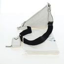 PRADA Shoulder Bag Leather White Silver Auth BA16048M-12