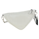 PRADA Shoulder Bag Leather White Silver Auth BA16048M-2
