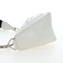 PRADA Shoulder Bag Leather White Silver Auth BA16048M-3
