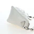 PRADA Shoulder Bag Leather White Silver Auth BA16048M-4