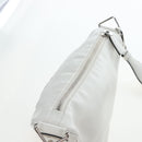 PRADA Shoulder Bag Leather White Silver Auth BA16048M-6