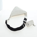 PRADA Shoulder Bag Leather White Silver Auth BA16048M-7