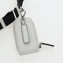 PRADA Shoulder Bag Leather White Silver Auth BA16048M-15
