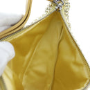 PRADA Shoulder Bag Satin Rhinestones Gold Auth BA16050M-21