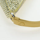 PRADA Shoulder Bag Satin Rhinestones Gold Auth BA16050M-8