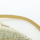 PRADA Shoulder Bag Satin Rhinestones Gold Auth BA16050M-9