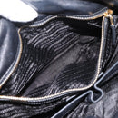 PRADA Gathered Hand Bag Nylon 2way Black Gold Auth BA16051A-26