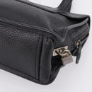 PRADA Tote Bag Leather Black Silver Auth BA16052A-17