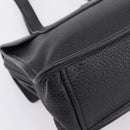 PRADA Tote Bag Leather Black Silver Auth BA16052A-18