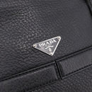 PRADA Tote Bag Leather Black Silver Auth BA16052A-19