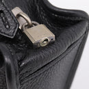 PRADA Tote Bag Leather Black Silver Auth BA16052A-20