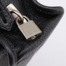 PRADA Tote Bag Leather Black Silver Auth BA16052A-21