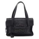 PRADA Tote Bag Leather Black Silver Auth BA16052A-13