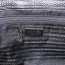 PRADA Tote Bag Leather Black Silver Auth BA16052A-23