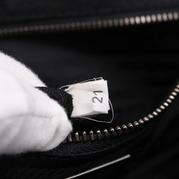 PRADA Tote Bag Leather Black Silver Auth BA16052A