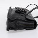 PRADA Tote Bag Leather Black Silver Auth BA16052A-4