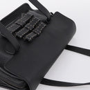 PRADA Tote Bag Leather Black Silver Auth BA16052A-6