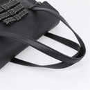 PRADA Tote Bag Leather Black Silver Auth BA16052A-9