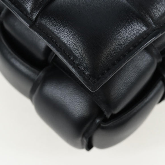 Bottega Veneta MAXI INTRECCIATO Padded Cassette Bag Leather Black Auth BA16053V