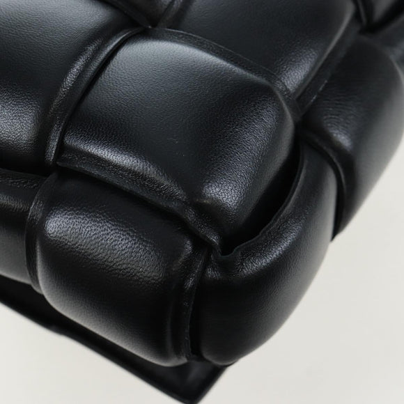 Bottega Veneta MAXI INTRECCIATO Padded Cassette Bag Leather Black Auth BA16053V