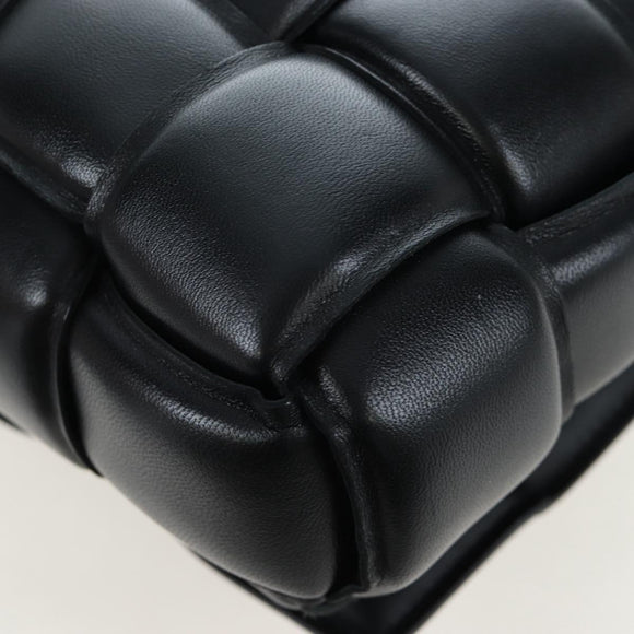 Bottega Veneta MAXI INTRECCIATO Padded Cassette Bag Leather Black Auth BA16053V