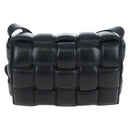 Bottega Veneta MAXI INTRECCIATO Padded Cassette Bag Leather Black Auth BA16053V-13