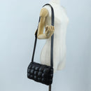 Bottega Veneta MAXI INTRECCIATO Padded Cassette Bag Leather Black Auth BA16053V-28